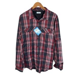BF1334 NWT Mens Columbia Omni Shade Performance Plaid Button Down Shirt L ($60)